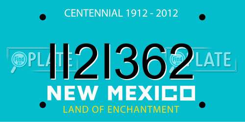 II2I362 New Mexico License Plate