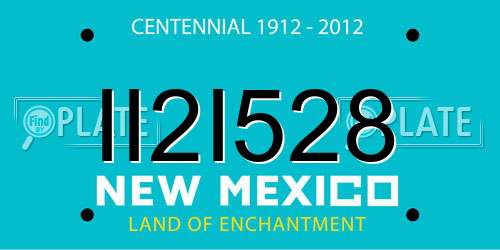 II2I528 New Mexico License Plate