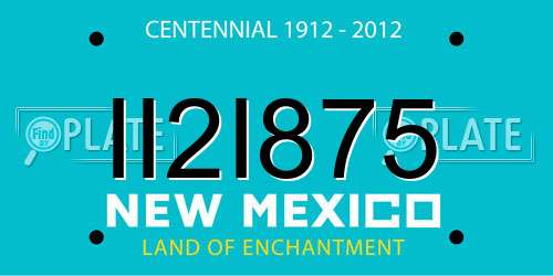 II2I875 New Mexico License Plate