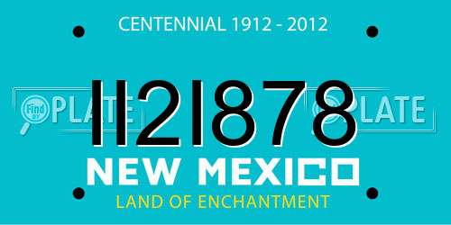 II2I878 New Mexico License Plate
