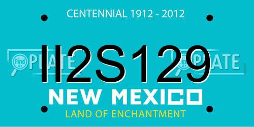 II2S129 New Mexico License Plate