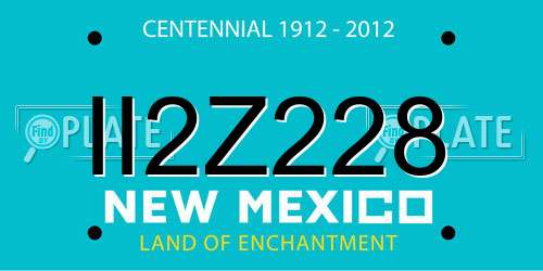 II2Z228 New Mexico License Plate