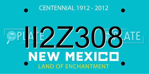 II2Z308 New Mexico License Plate