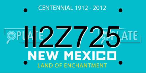 II2Z725 New Mexico License Plate