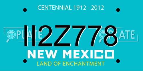 II2Z778 New Mexico License Plate