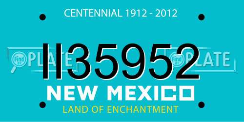II35952 New Mexico License Plate