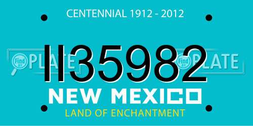 II35982 New Mexico License Plate