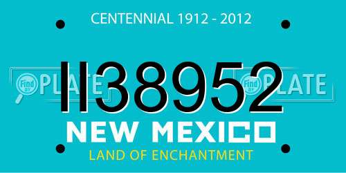 II38952 New Mexico License Plate