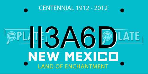 II3A6D New Mexico License Plate