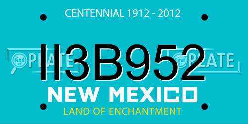 II3B952 New Mexico License Plate