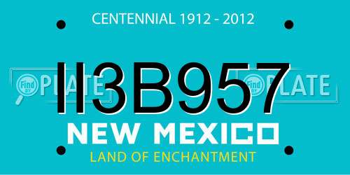 II3B957 New Mexico License Plate
