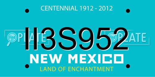 II3S952 New Mexico License Plate