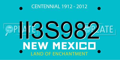 II3S982 New Mexico License Plate