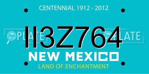 II3Z764 New Mexico License Plate