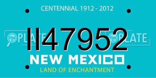 II47952 New Mexico License Plate