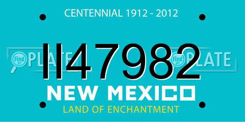 II47982 New Mexico License Plate