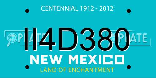 II4D380 New Mexico License Plate