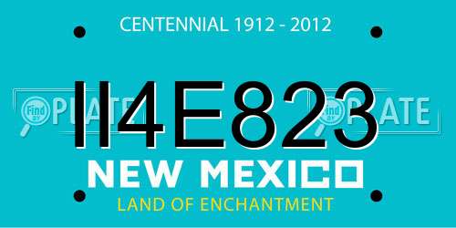 II4E823 New Mexico License Plate