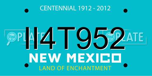 II4T952 New Mexico License Plate