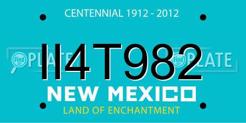 II4T982 New Mexico License Plate