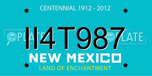 II4T987 New Mexico License Plate