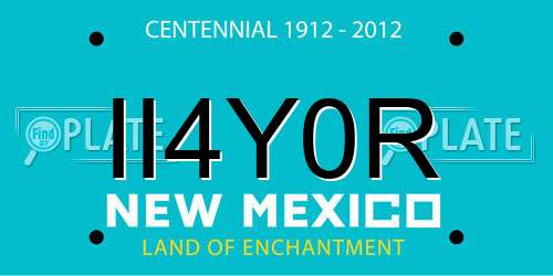 II4Y0R New Mexico License Plate