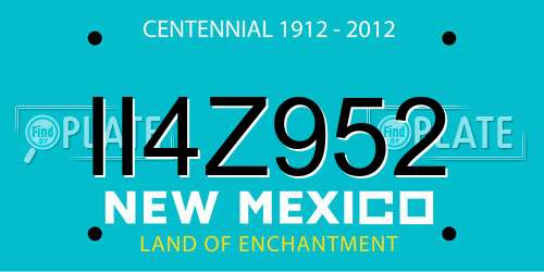II4Z952 New Mexico License Plate
