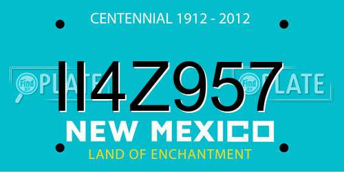 II4Z957 New Mexico License Plate