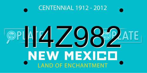 II4Z982 New Mexico License Plate