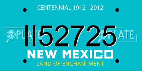 II52725 New Mexico License Plate