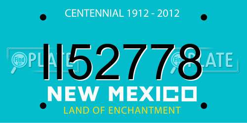 II52778 New Mexico License Plate