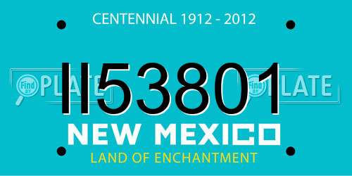 II53801 New Mexico License Plate