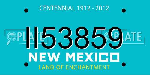 II53859 New Mexico License Plate