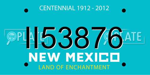II53876 New Mexico License Plate