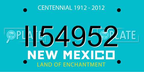 II54952 New Mexico License Plate