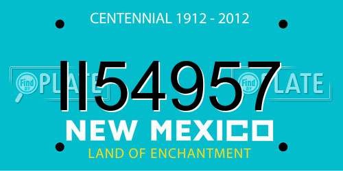 II54957 New Mexico License Plate