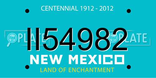 II54982 New Mexico License Plate