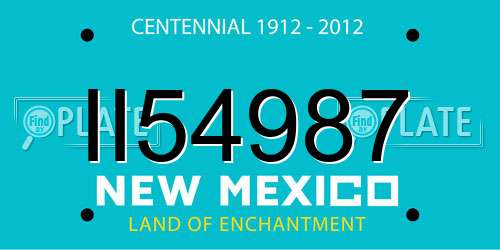 II54987 New Mexico License Plate