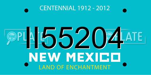 II55204 New Mexico License Plate