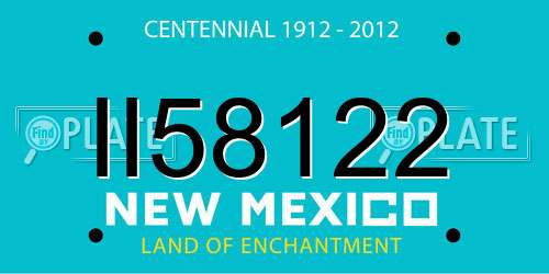 II58122 New Mexico License Plate