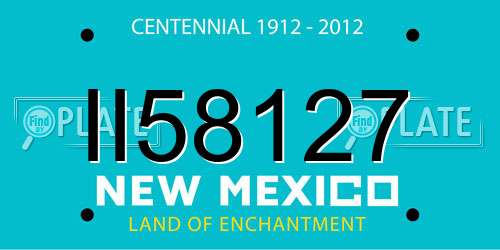 II58127 New Mexico License Plate