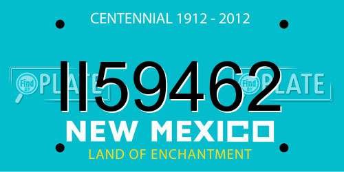 II59462 New Mexico License Plate