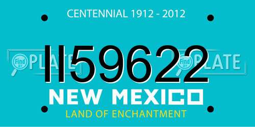 II59622 New Mexico License Plate