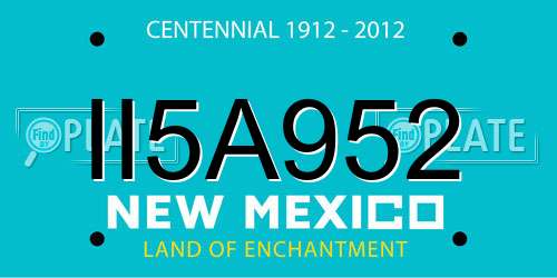 II5A952 New Mexico License Plate
