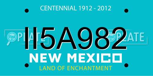 II5A982 New Mexico License Plate