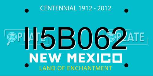 II5B062 New Mexico License Plate