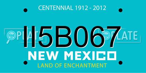 II5B067 New Mexico License Plate