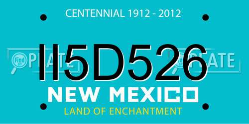 II5D526 New Mexico License Plate