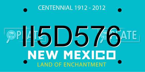 II5D576 New Mexico License Plate