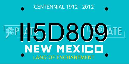 II5D809 New Mexico License Plate